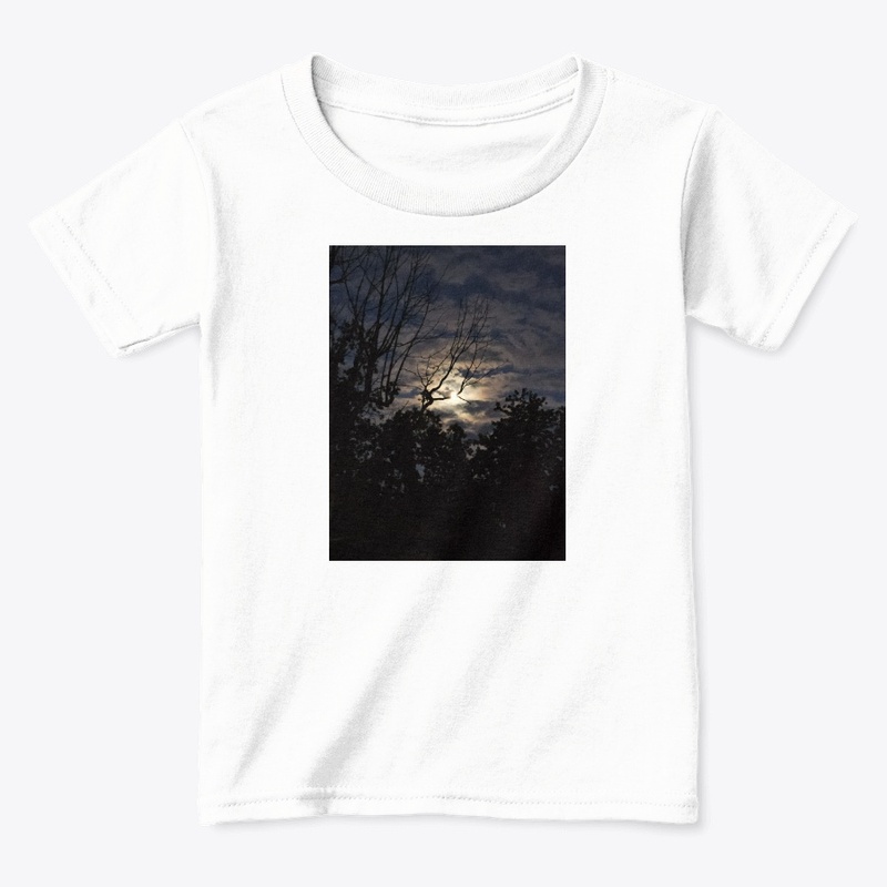 A Beautiful Moon Behind Haunting Clouds 
