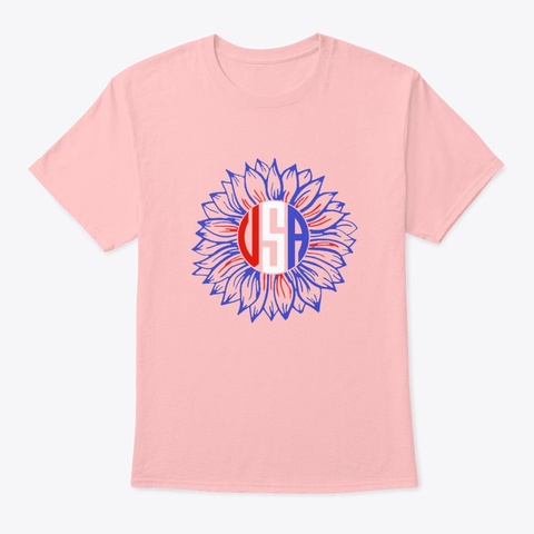 Independence Day Usa Pale Pink T-Shirt Front