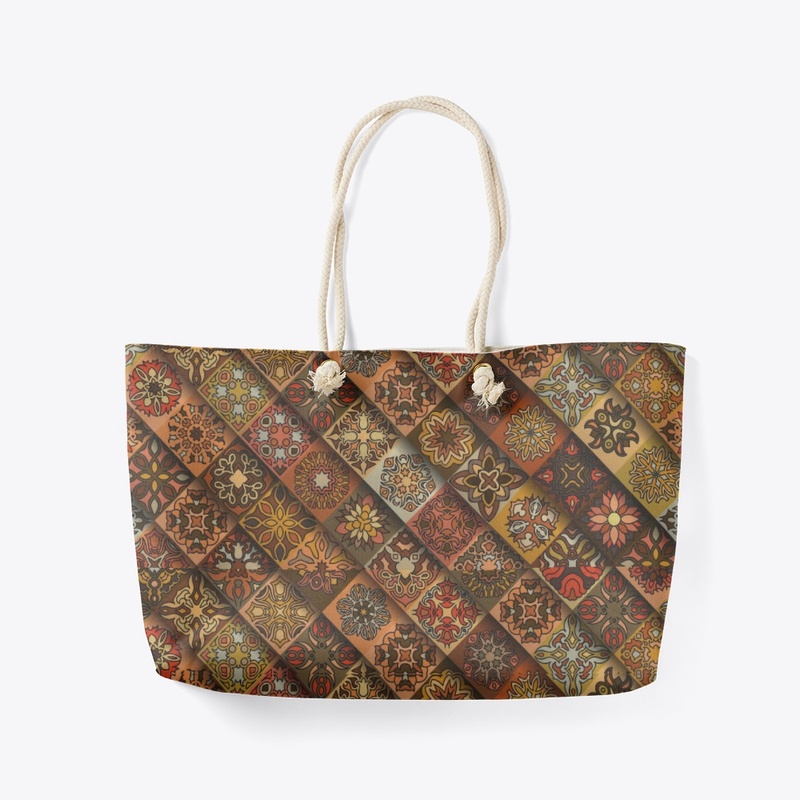 Square Flower Print Bag