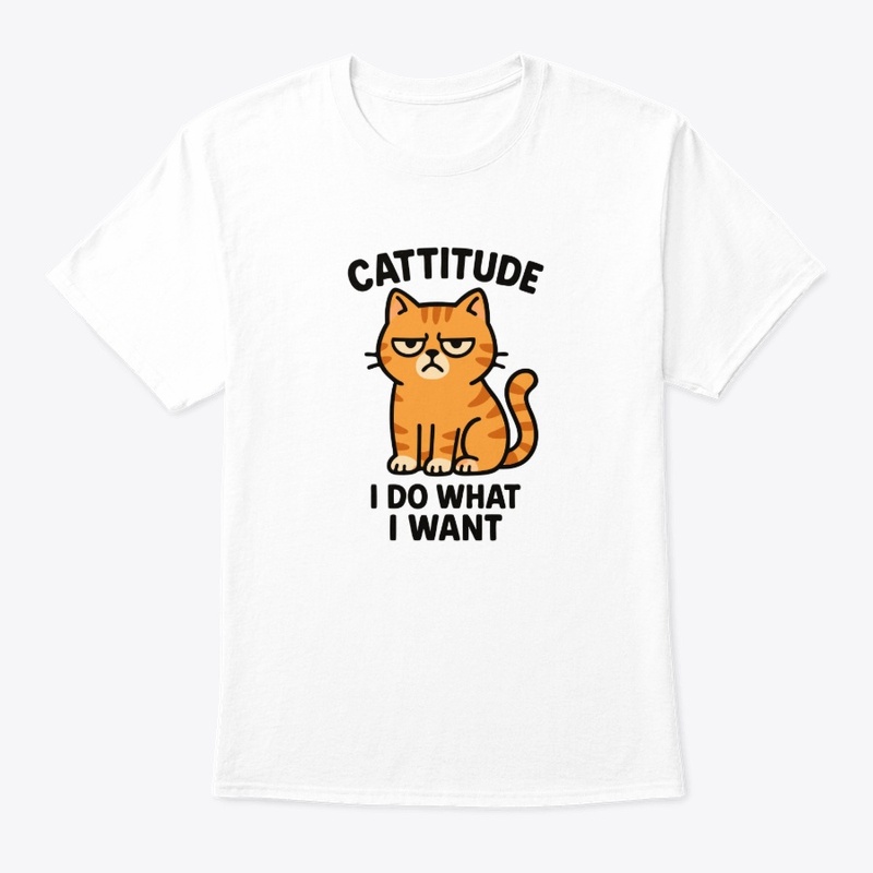 Cat Cartoon with Funny Cattitude Quote
