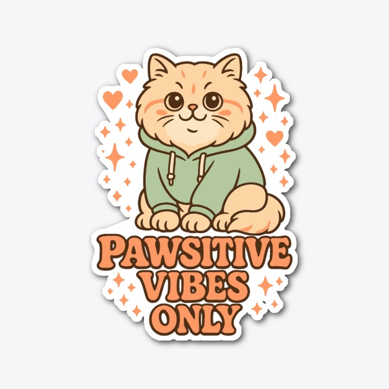 Stay Pawsitive Vibes Only – Cat Mom Tee