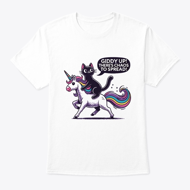 Funny Cat Riding Unicorn