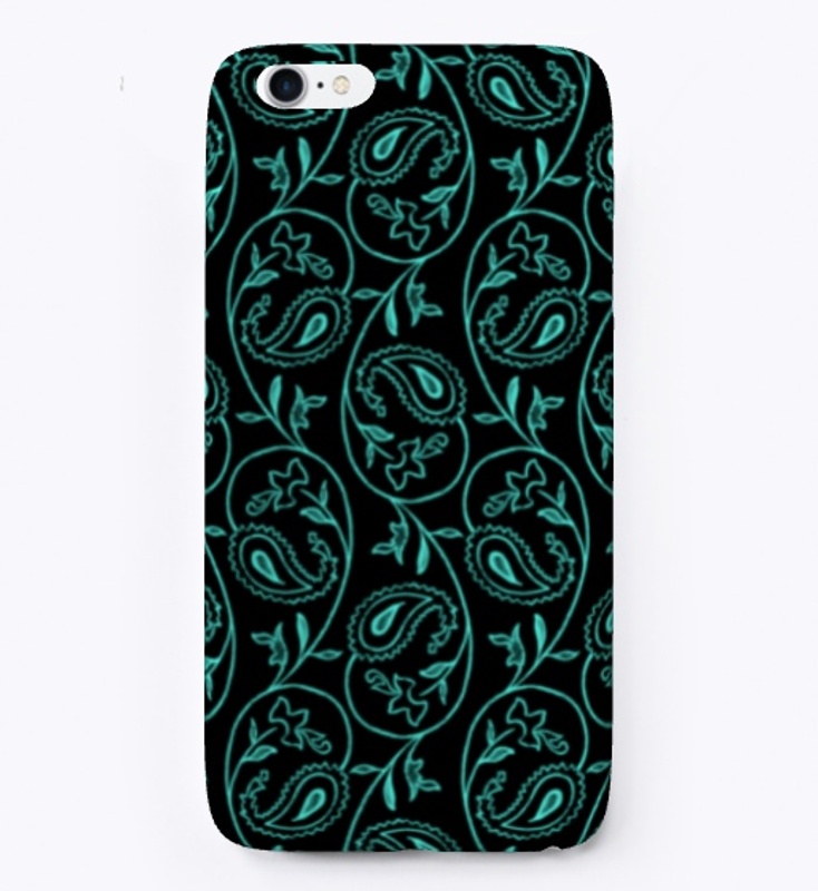 Teal Paisley Vines