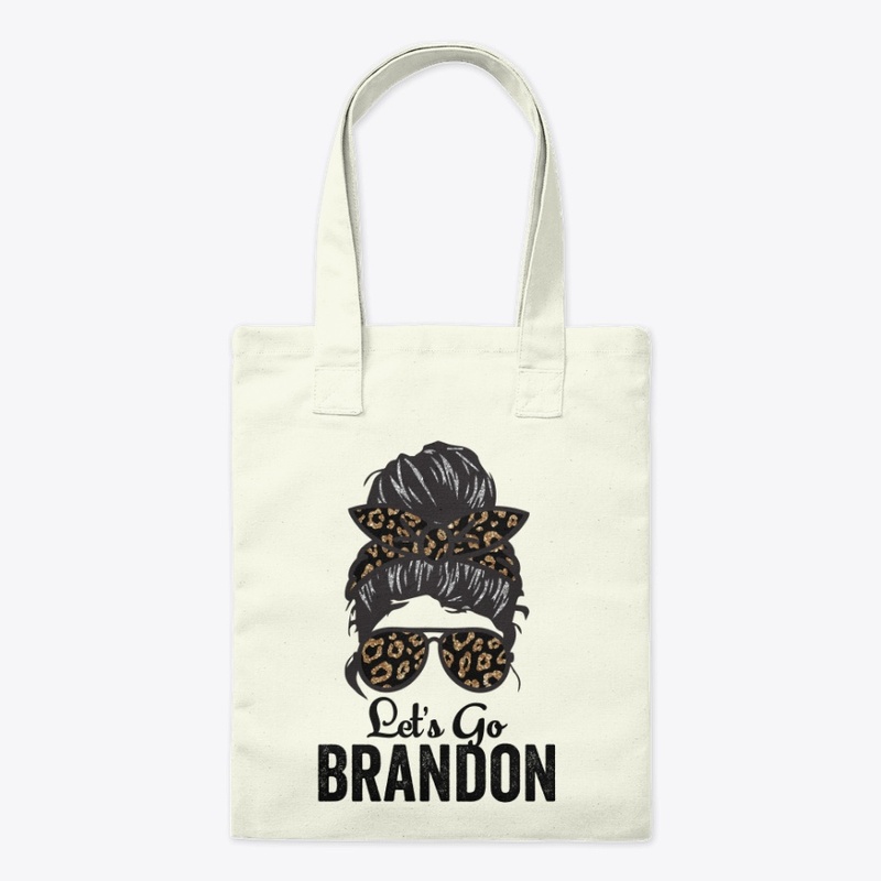 Let's Go Brandon Messy Bun Leopard 