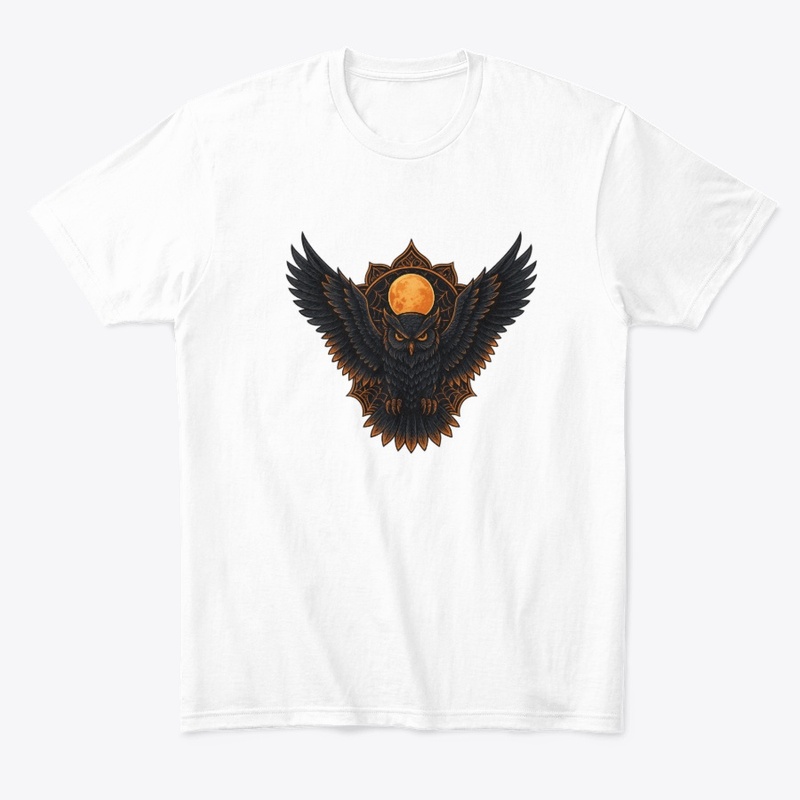 Midnight Owl Under the Blood Moon