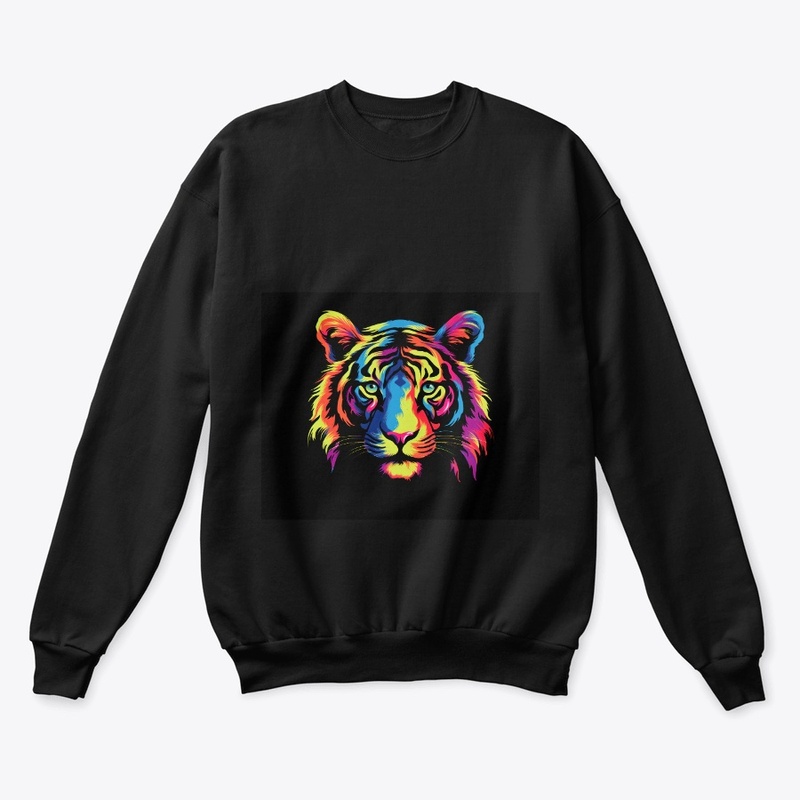Wild Tiger colourful face Splash Hoodie.
