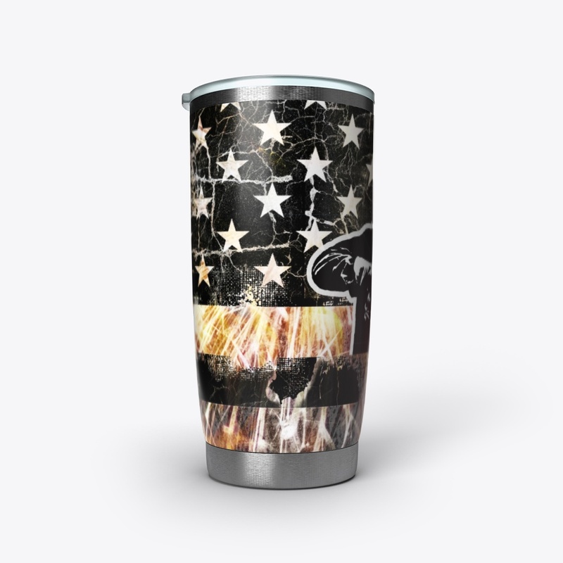Welding Flag Sparks and Flames