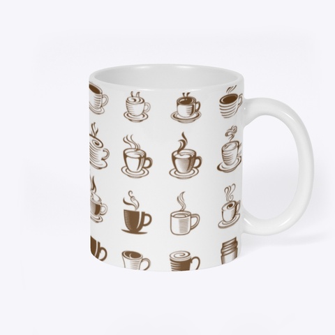 Fall Sketchbook Coffee Crew Mug  White T-Shirt Back