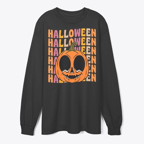 Jack O Lantern Pumpkin 70s 80s Black áo T-Shirt Front