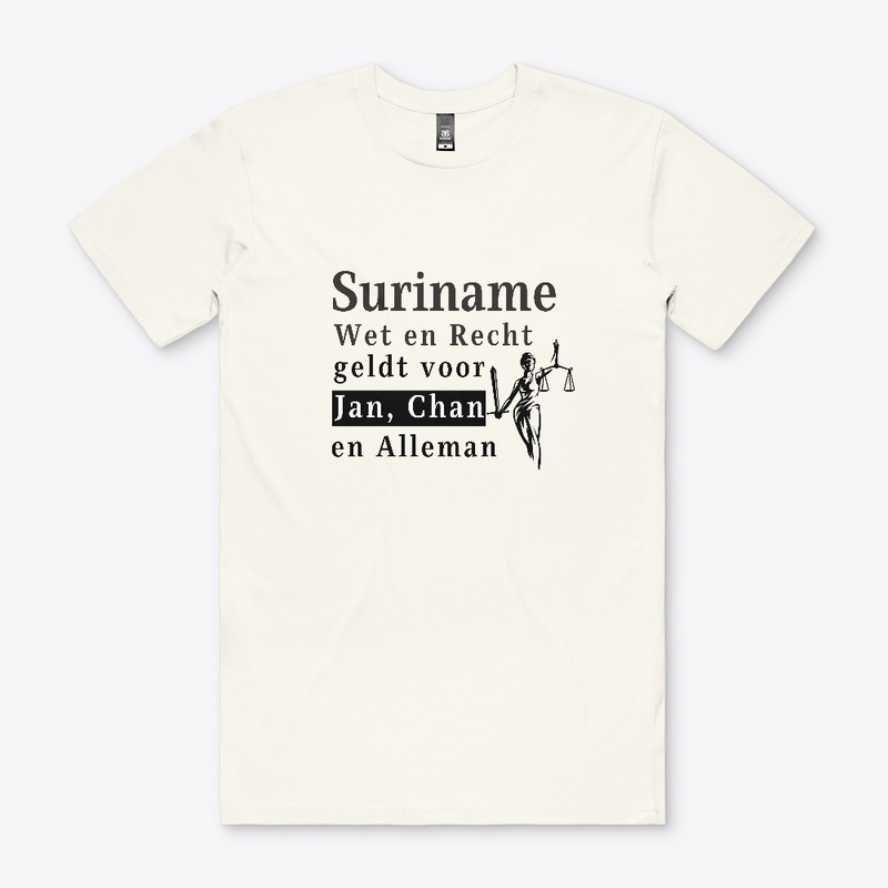 T-Shirt Slogan Wet En Recht  NATURAL
