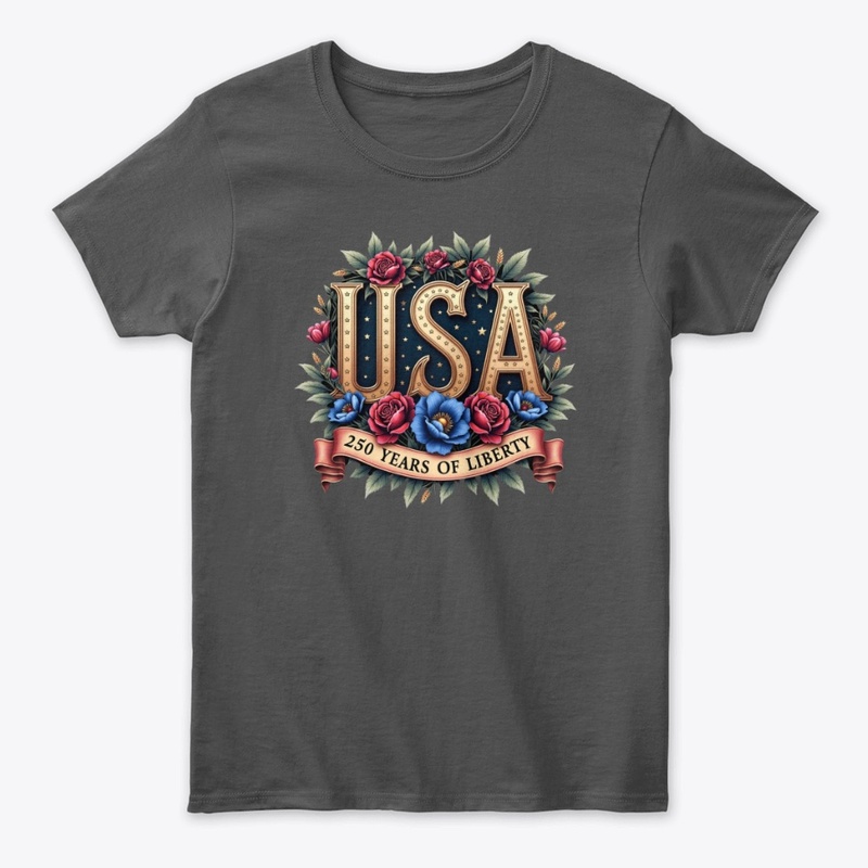  Floral Patriotic American Anniversary T