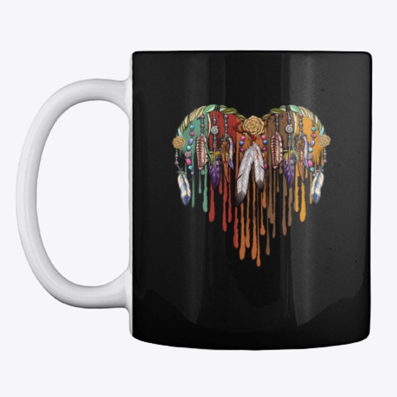 Native American feather heart