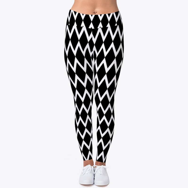Black and white diamond leggings