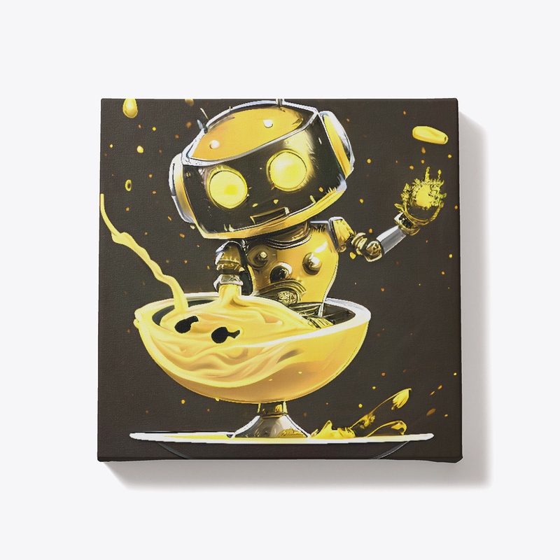 A robot with custard