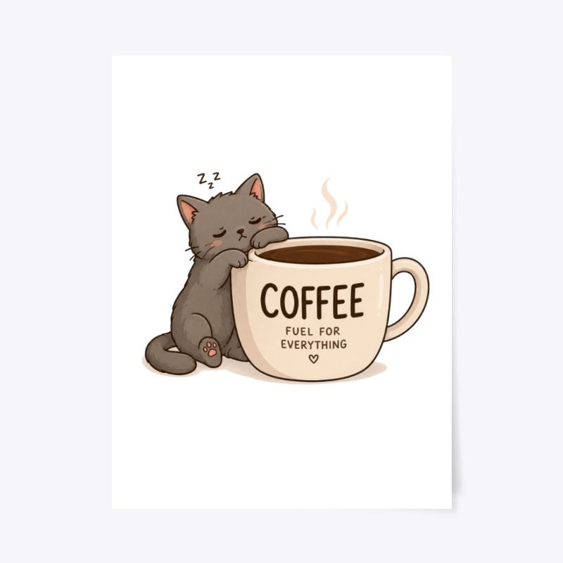 Coffee Fuel For Everything Cute Cat