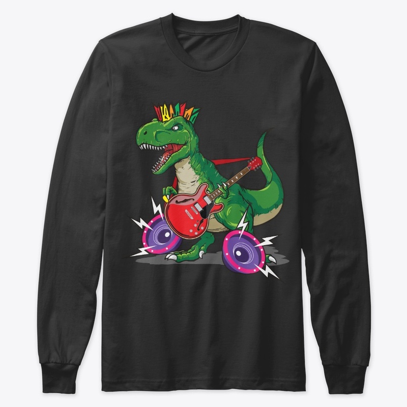 Dinosaur And Electric Guitar Lover Gift