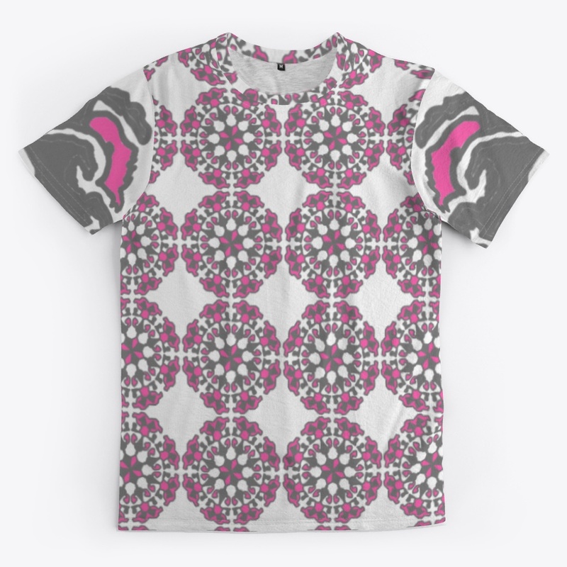 Patterned T-shirt:Pink & Grey
