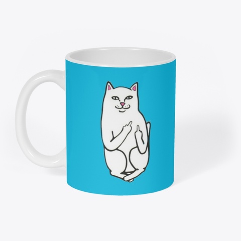 Cat Daddy Mug Vivid Blue T-Shirt Front
