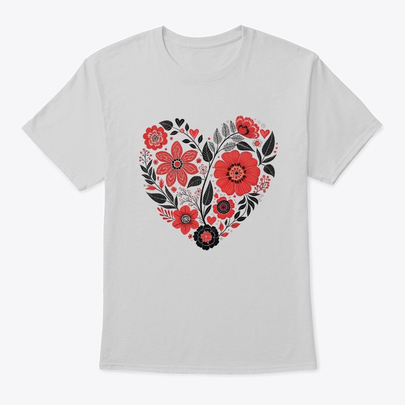 Floral Heart Graphic Tee: Love in Bloom