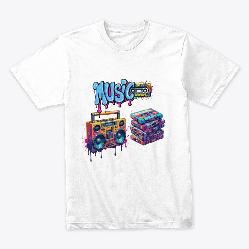 Retro Music Boombox Graphic Tee Unisex