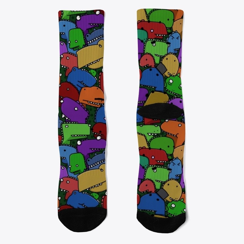 Luxurious Dinosaur Doodle Socks