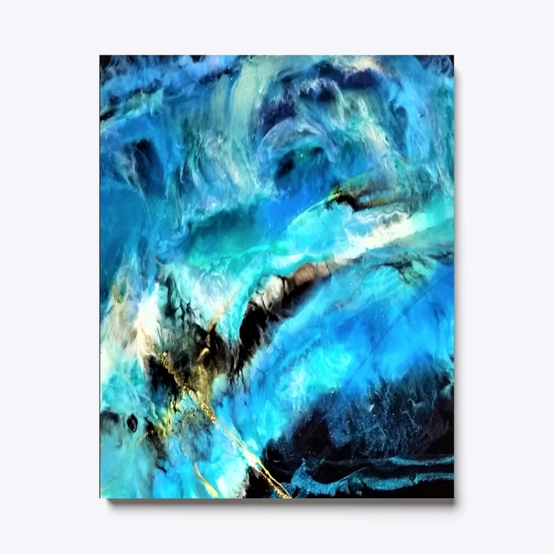 Blue  and Gold Resin