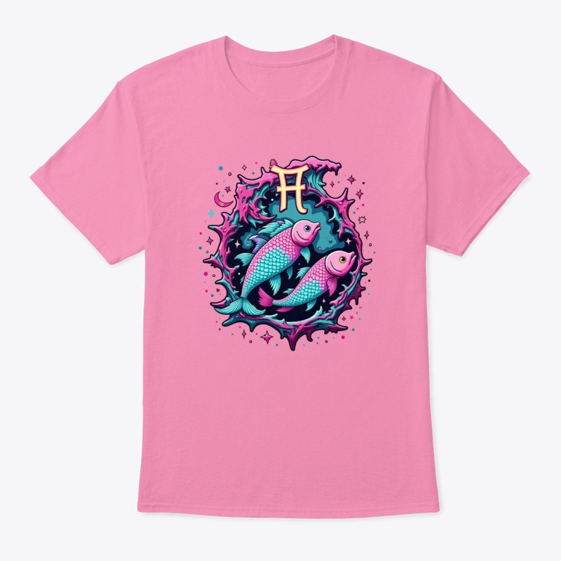Pisces Zodiac Design - Cosmic Twin Fish