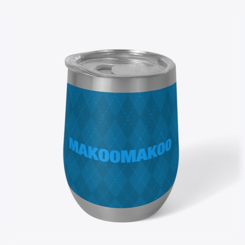 Wine Tumbler Blue Plaid