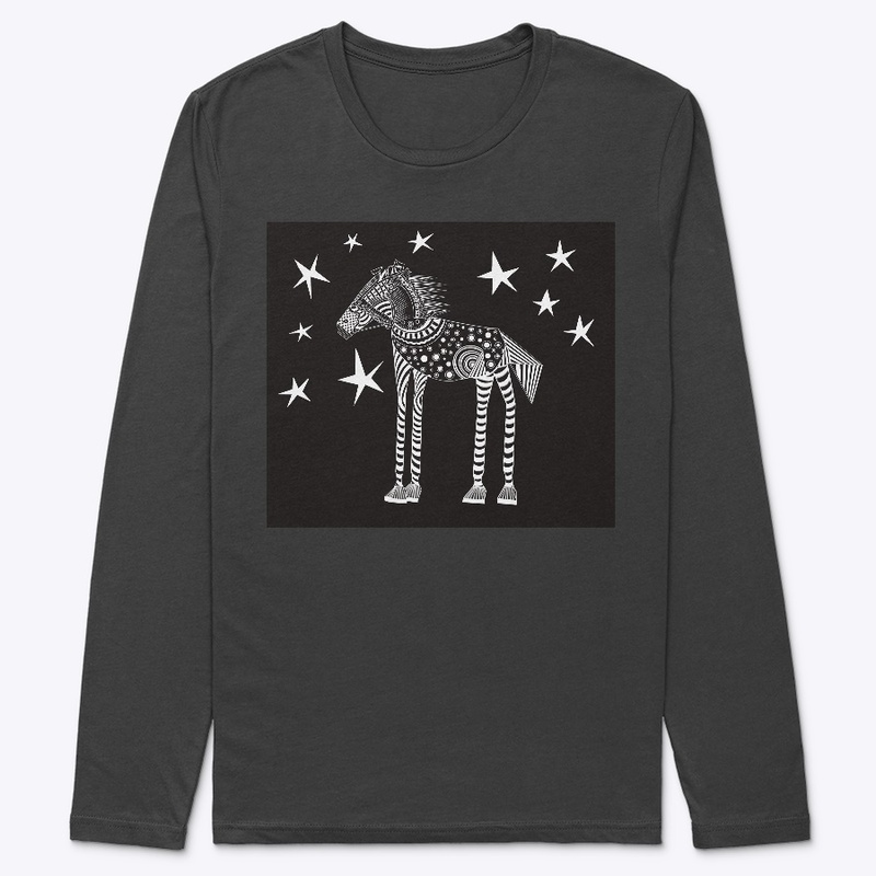 Doodle horse and stars...