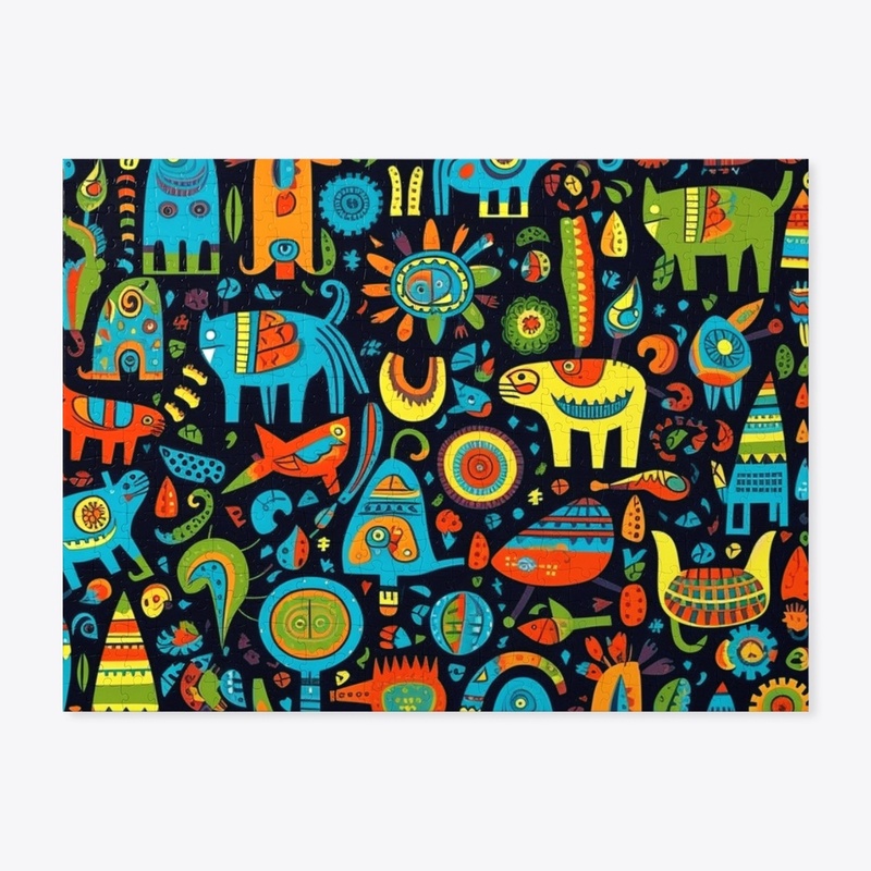 colorful repeating cartoon pattern