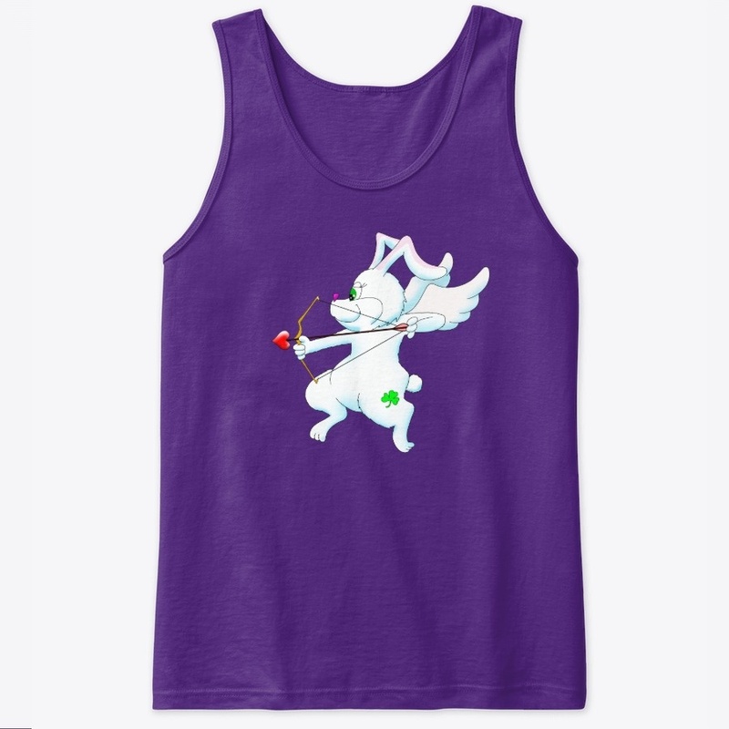 Easter Bunny Cupid with Shamrock Tattoo