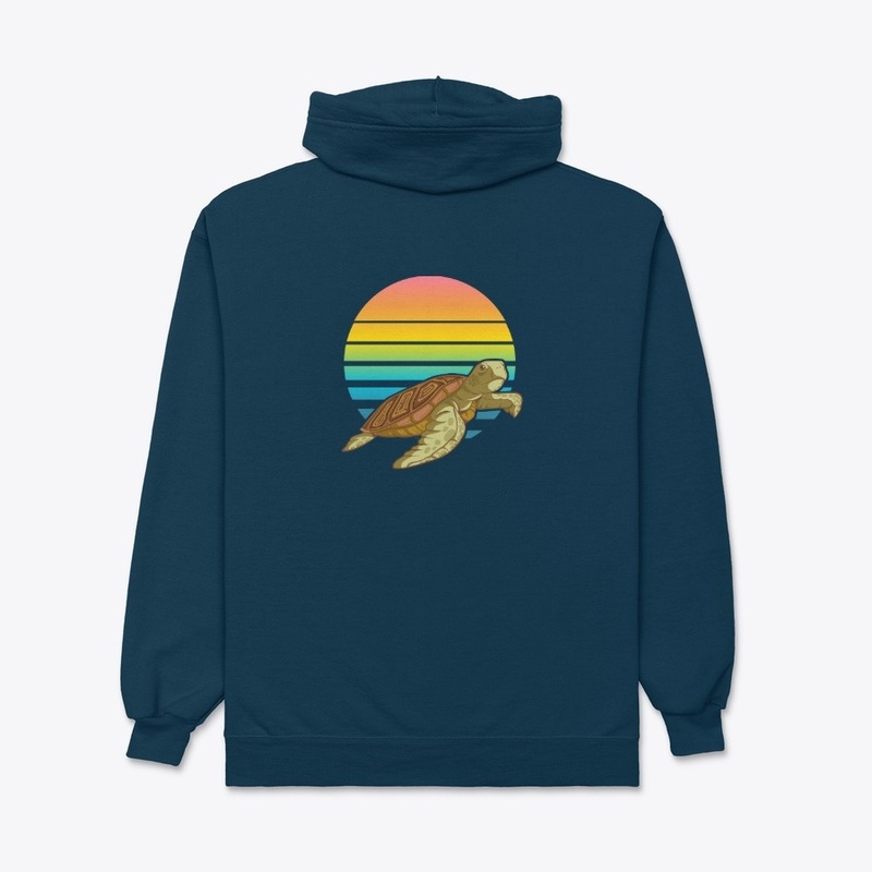 Sea turtle unisex zipup hoodie