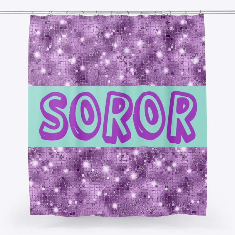Sparkly Purple Soror Shower Curtain