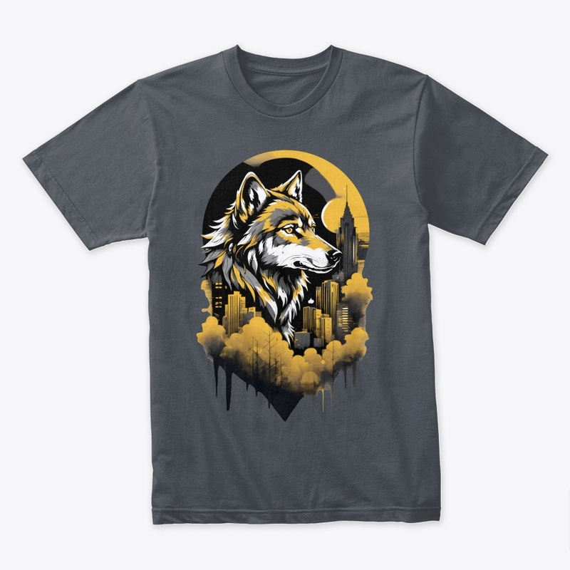 Black & Gold Urban Wolf Shirt