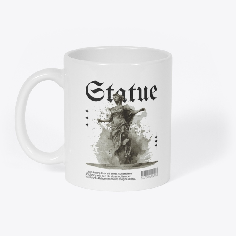 Black Grey Statue T Shirt 
