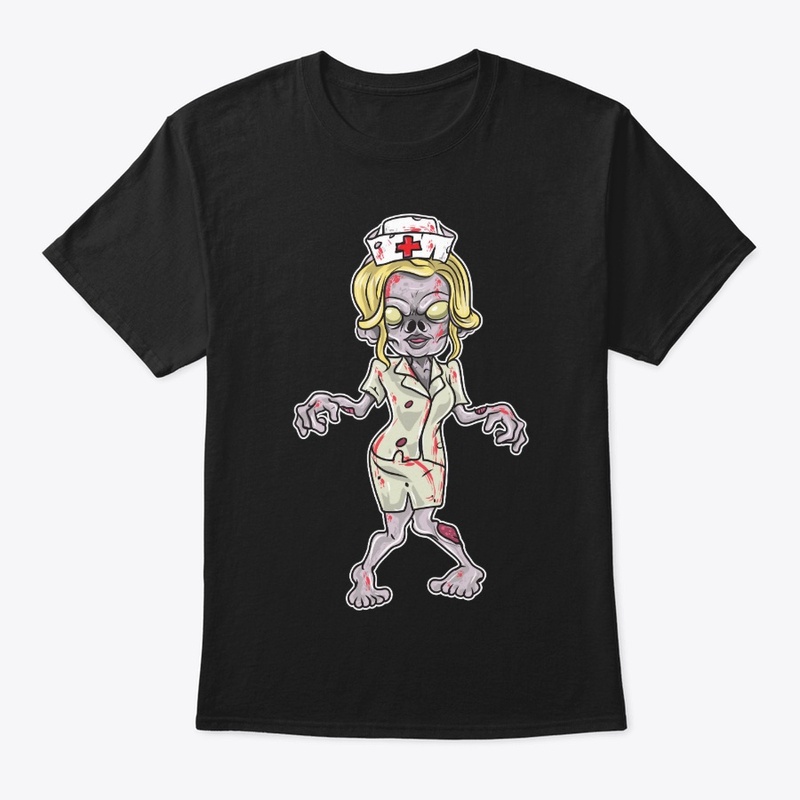 Zombie Nurse Halloween Travel Nurse Tee