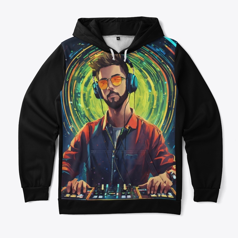 "DJ Poster Print on Hoodie "