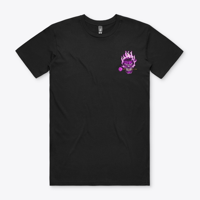 "Black Flaming Skull Tee" 