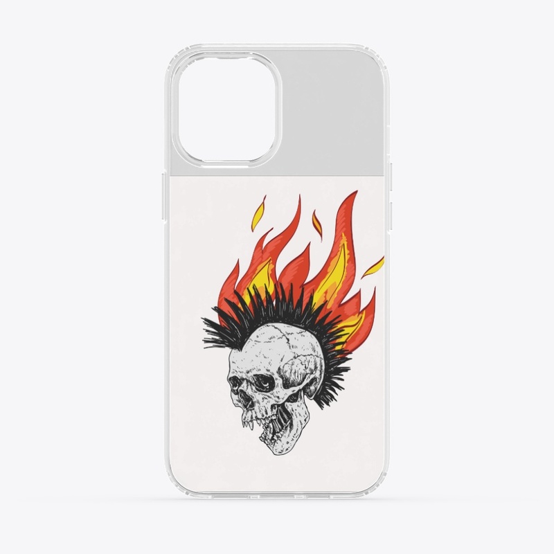 black orange gothic skull flame 