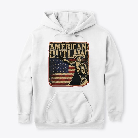 American Outlaw White T-Shirt Front