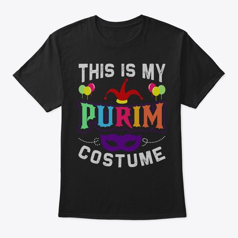This Is My Purim Costume Long Sleeve Jew Black T-Shirt Front