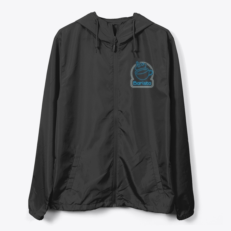 Blue and white Neon Barista Coffee