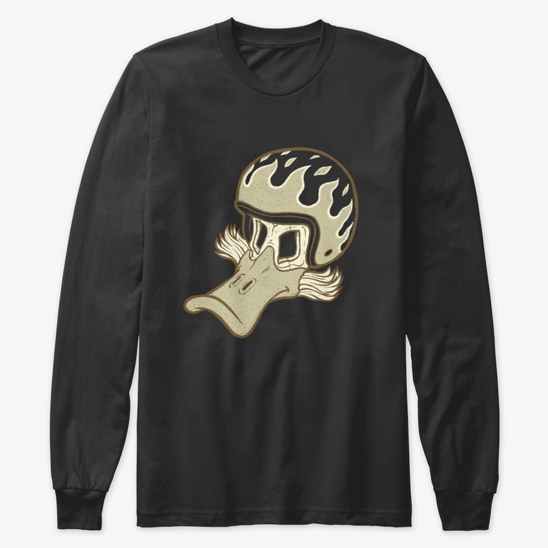 Flaming sideburns motorcycle rider