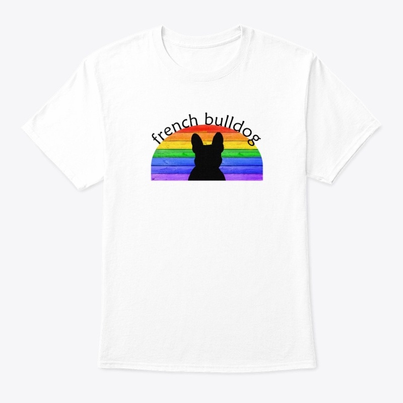 French Bulldog Cutout On A Rainbow