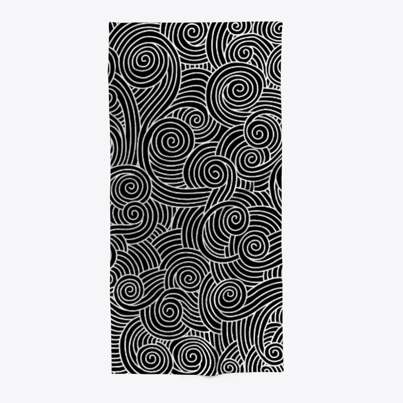 Beach Towel Doodle Whte