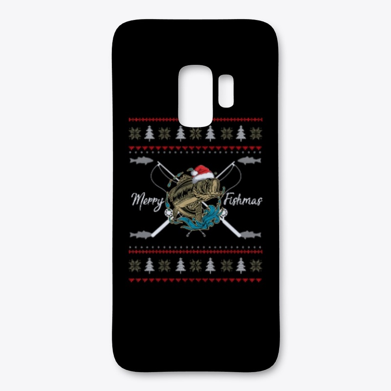 Ugly Christmas Merry Fishmas Fishing 