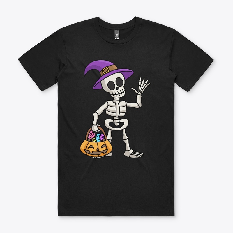 Halloween Skeleton with pumpkin basket
