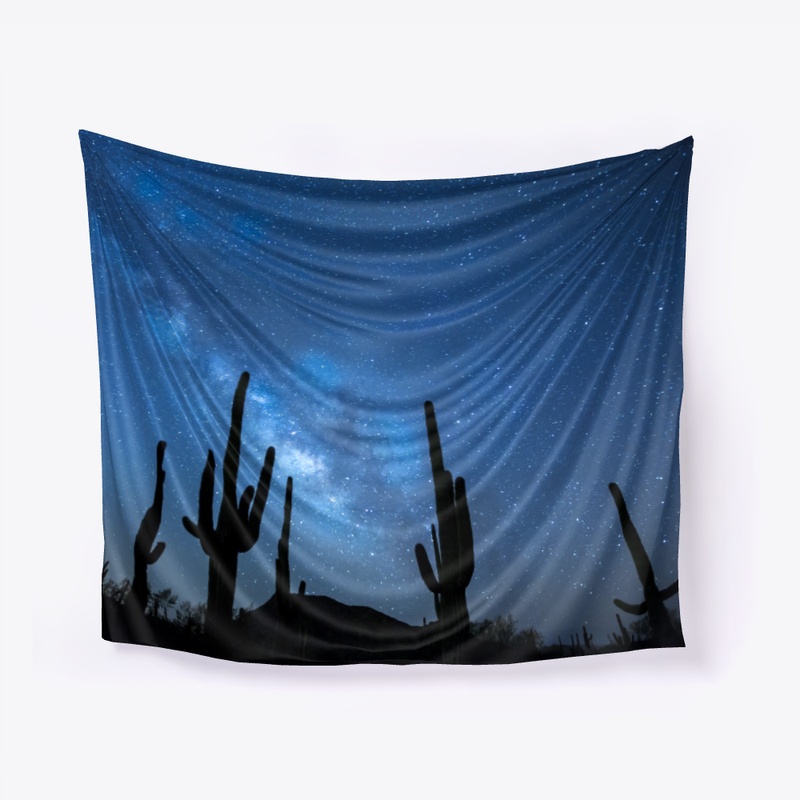 Milky way stars night tapestry