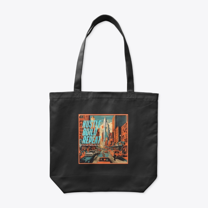 Hustle,Build,Repeat - Retro Cityscape