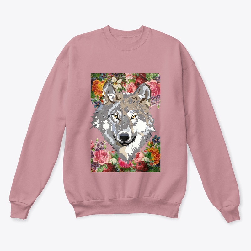 Beautiful Flowers Elegant Wolf Artsy Top